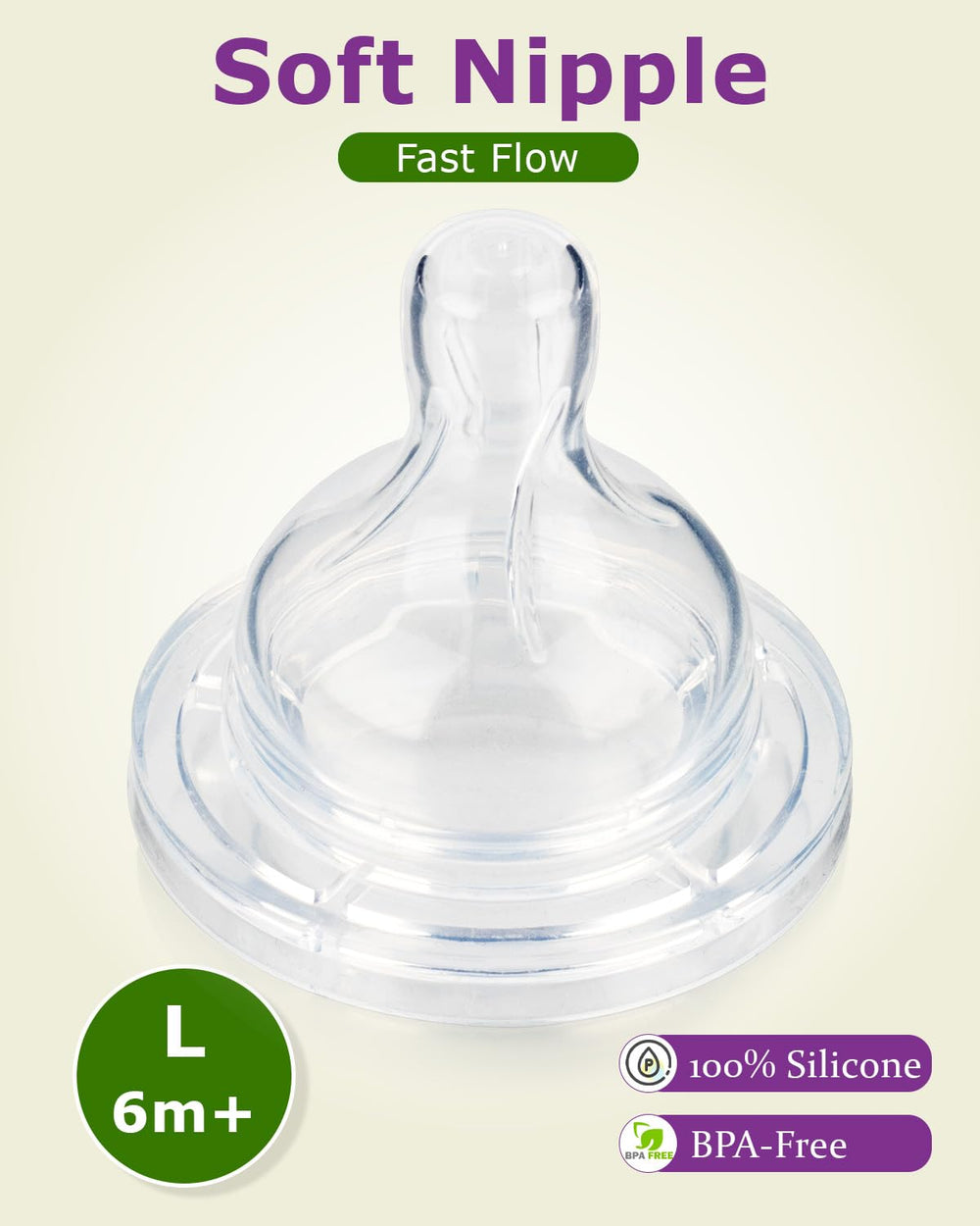 Joyfeed ultra-soft BPA-free silicone nipple close-up for gentle gums