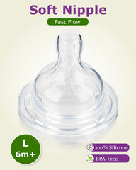 Joyfeed ultra-soft BPA-free silicone nipple close-up for gentle gums