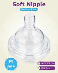 Joyfeed silicone nipple side view highlighting natural latch design
