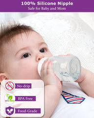 Joyfeed sippy nipple with dual flow-control openings adapts to suction.