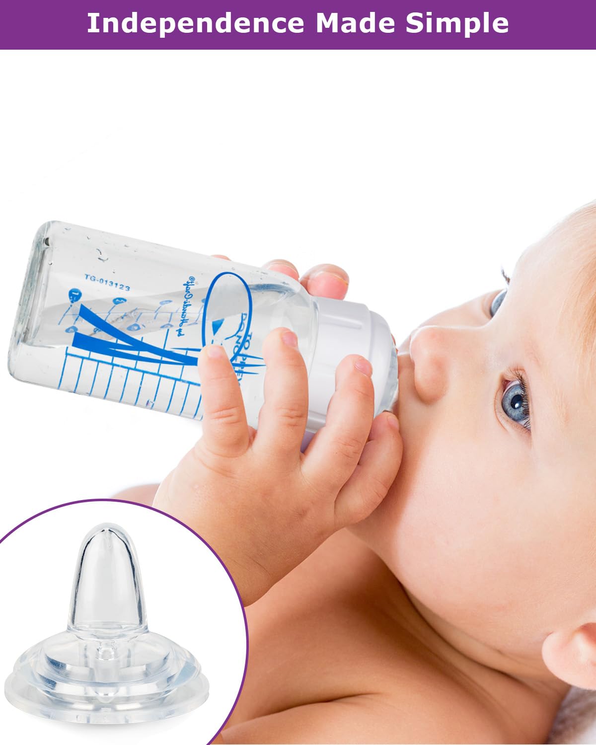 joyfeed sippy nipples designed for babies 6 months and up.