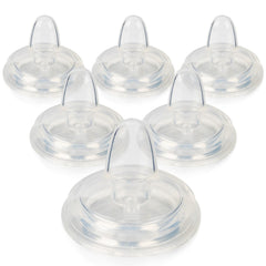 Joyfeed sippy spout nipple demonstrates compatibility with Dr. Brown's wide-neck bottles