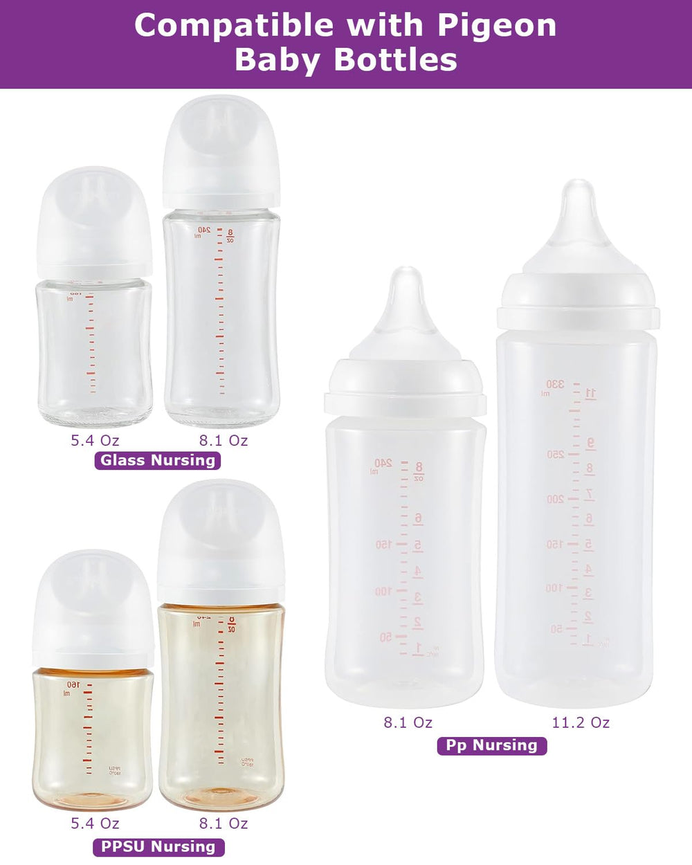 Joyfeed variable flow nipple adapts to your baby's sucking strength.