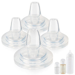 Joyfeed sippy spout nipples on Pigeon bottles offer a leak-free transition.
