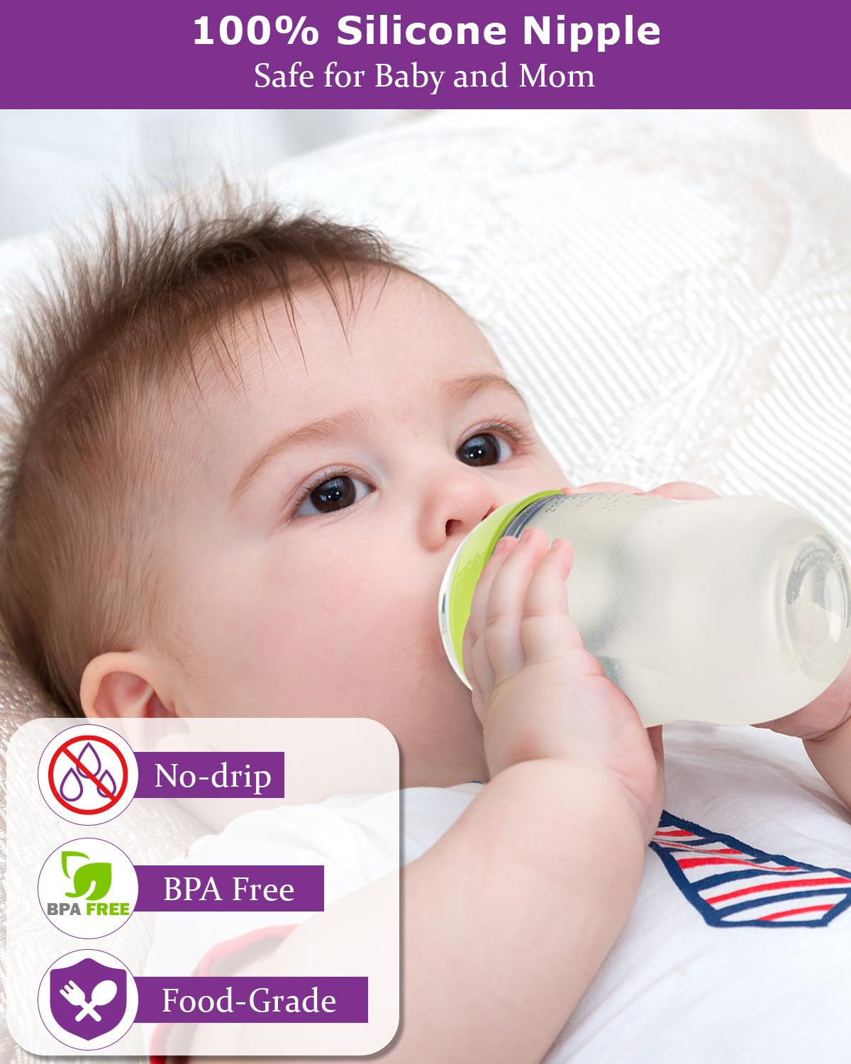 Joyfeed sippy spout nipples provide variable flow for faster sipping transitions.