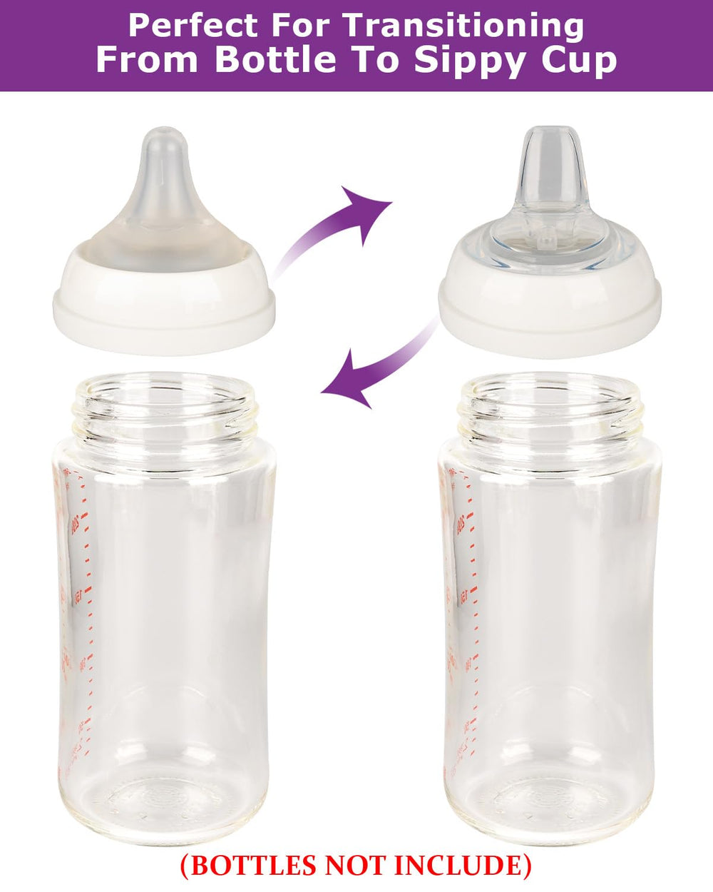 Joyfeed soft silicone nipples protect tender gums during transition.