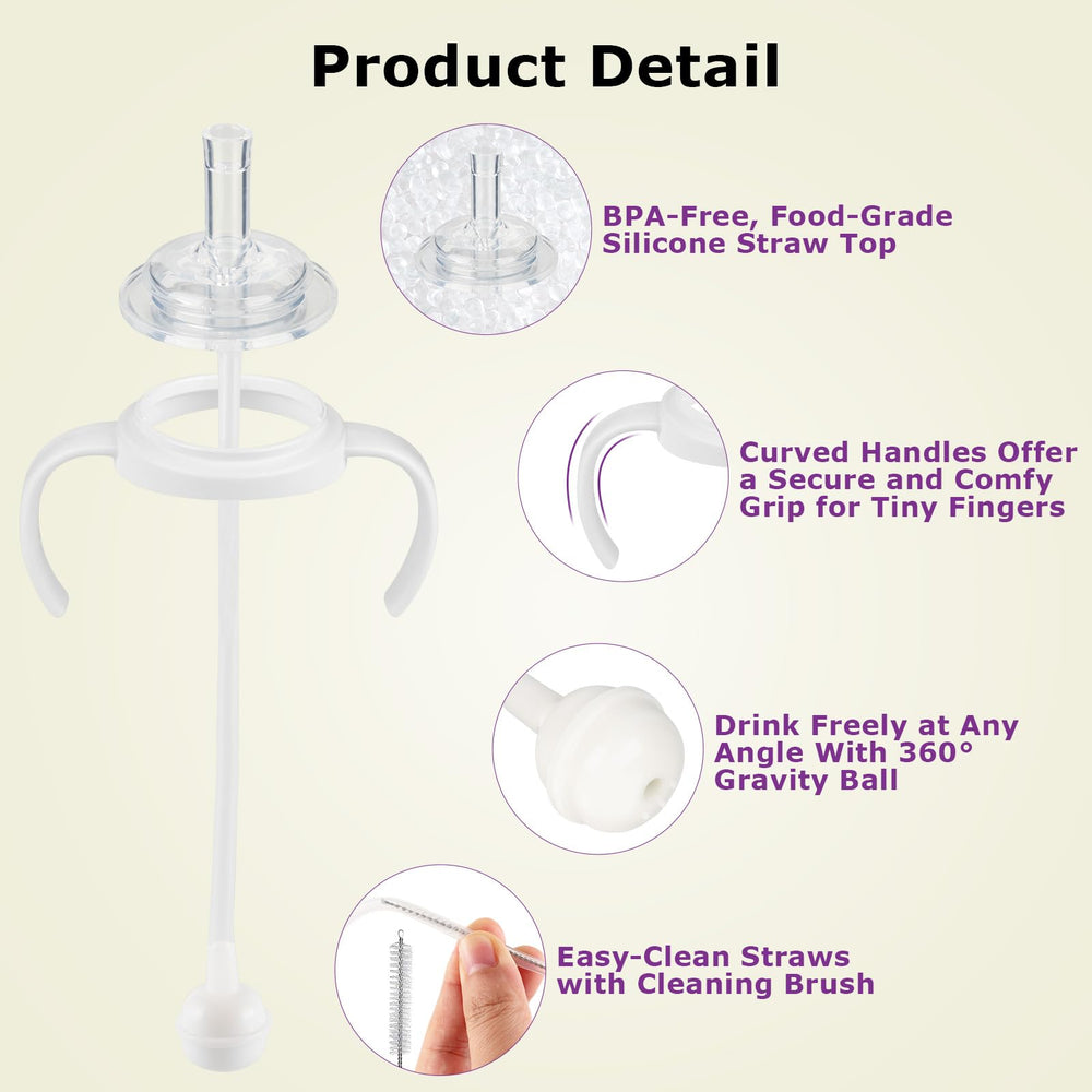 Joyfeed soft-spout nipples in BPA-free silicone for gentle gums.