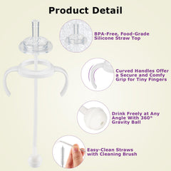 Joyfeed soft-spout nipples in BPA-free silicone for gentle gums.