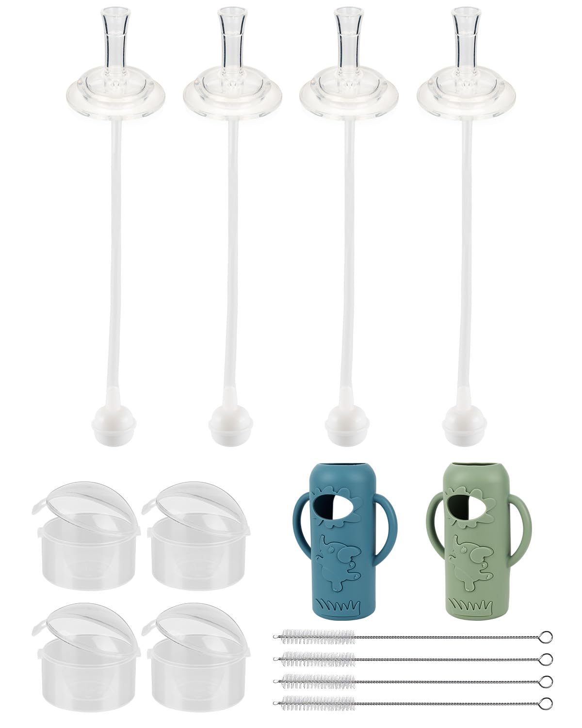 Joyfeed silicone sleeve on Dr. Brown's narrow bottle enhances grip and anti-breakage protection.