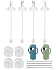 Joyfeed silicone sleeve on Dr. Brown's narrow bottle enhances grip and anti-breakage protection.