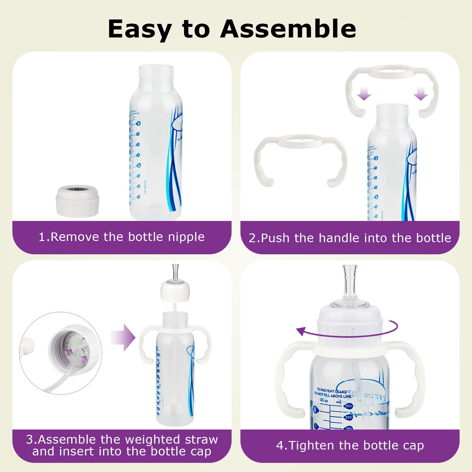 Joyfeed straw height trim feature helps match bottle height for comfort.