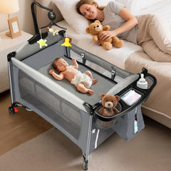 Joyful Xinghai 5-in-1 pack and play bassinet, compact sleep option for newborns