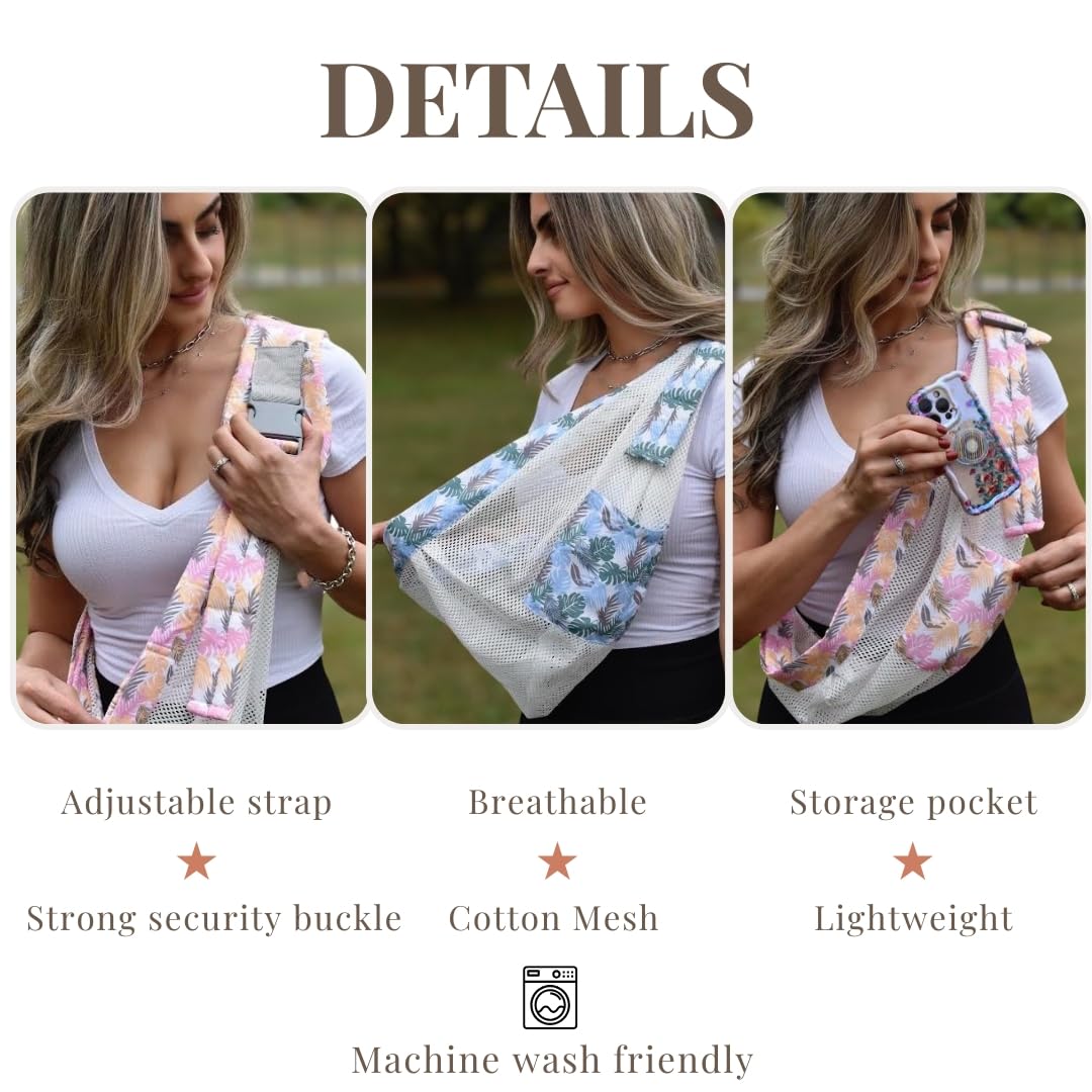 JOYFUL.BABY&CO tropical-blue sling suits beach or park strolls.
