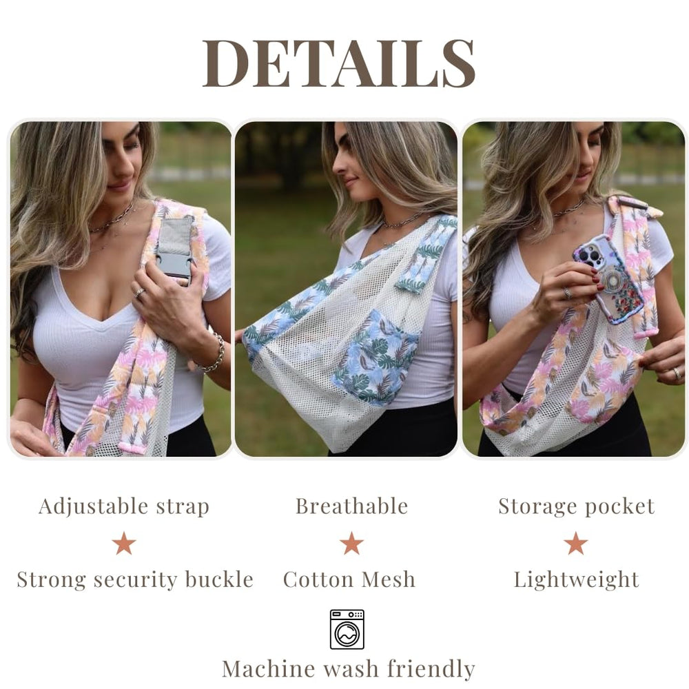 JOYFUL.BABY&CO tropical-blue sling suits beach or park strolls.
