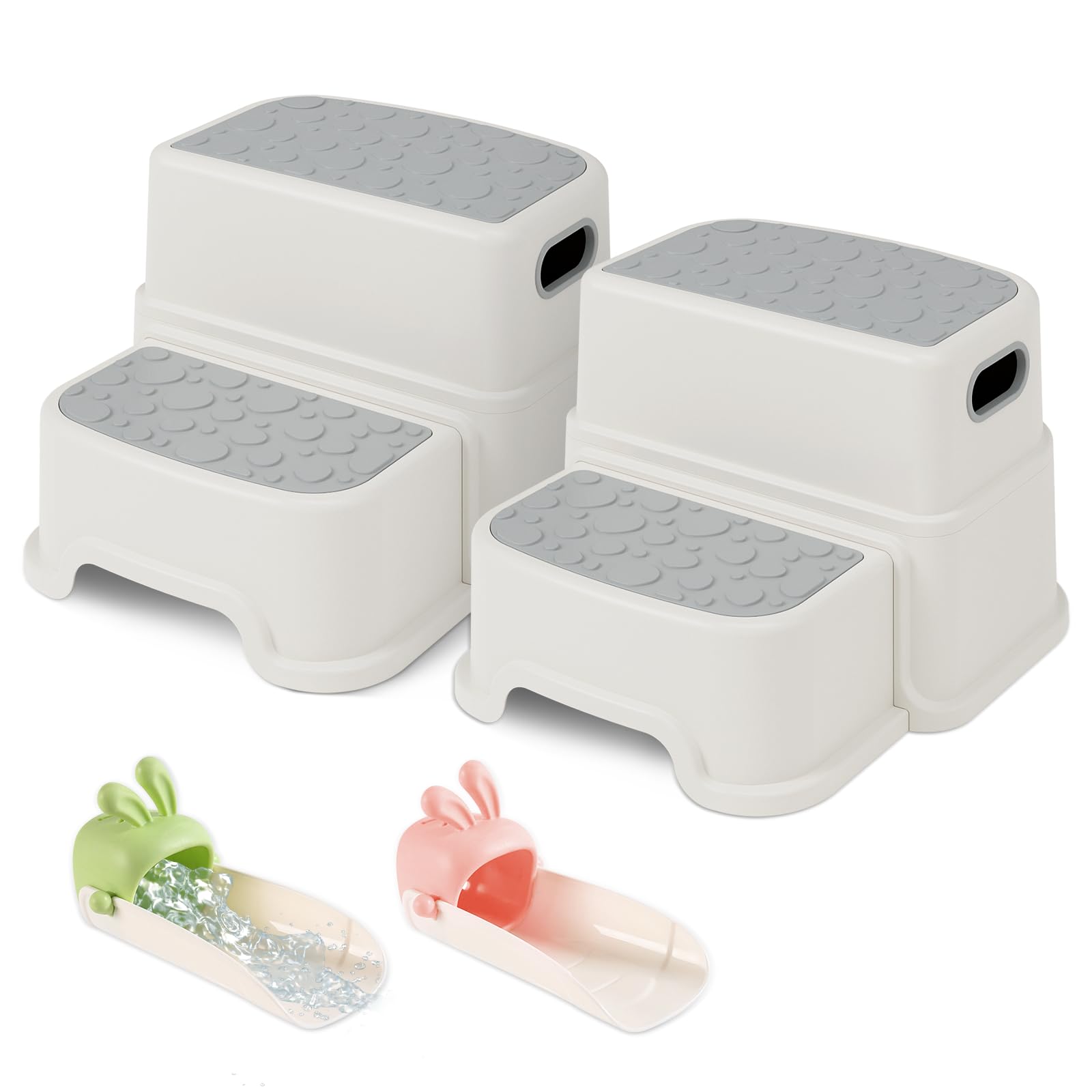 joyingbaby two-step stool for kids with anti-slip bottom for secure bathroom use