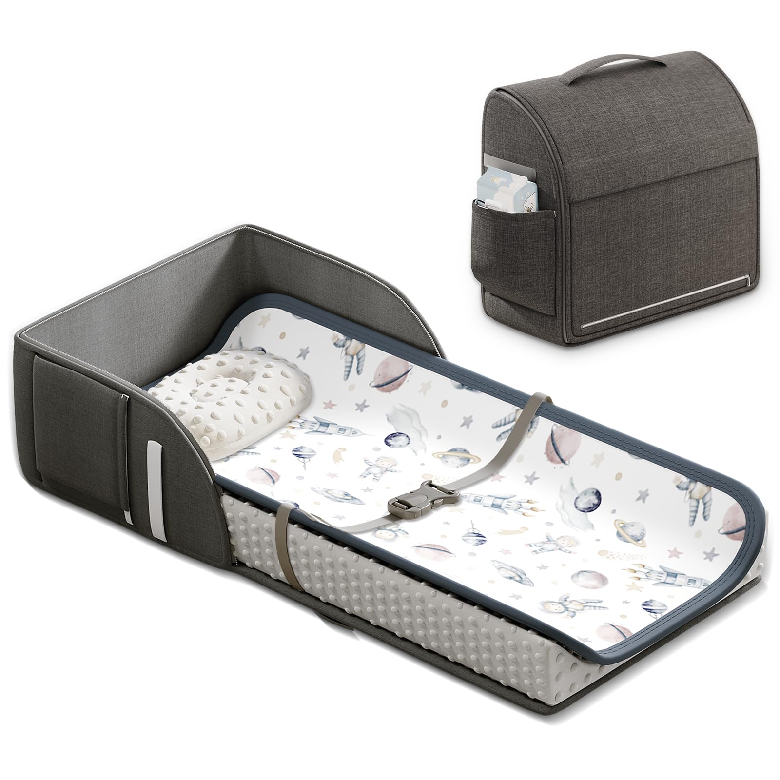 Joyingbaby changing pad foam contour provides gentle support during diaper changes.