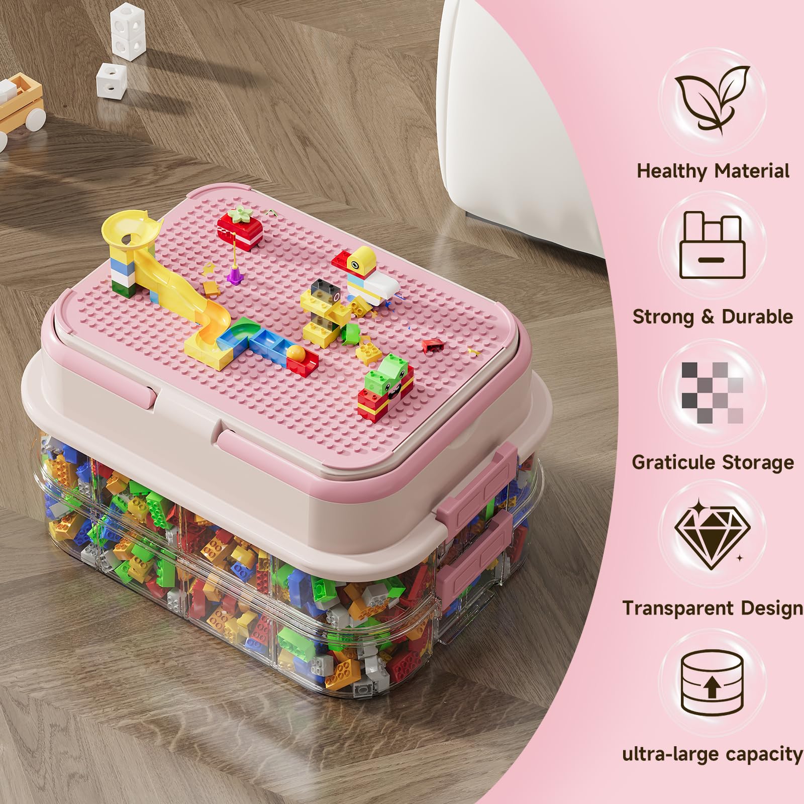 joyingbaby durable non-toxic PP plastic construction in vibrant pink for lasting, safe use
