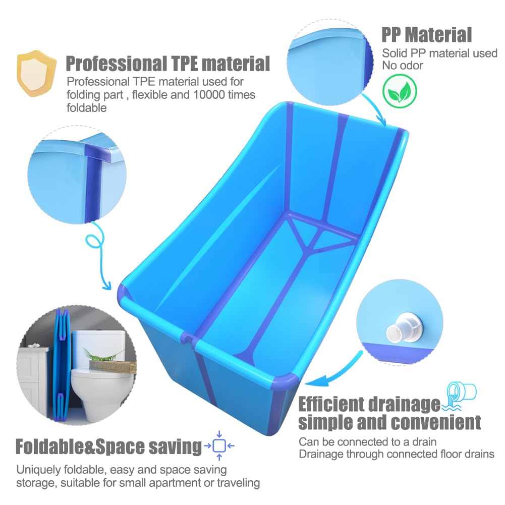 joyingbaby foldable bathtub toddler bath design offers stable support