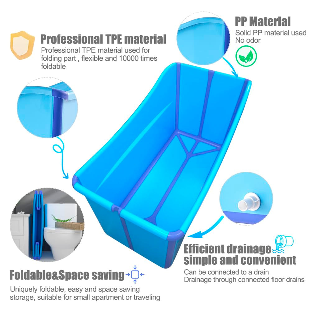joyingbaby foldable bathtub toddler bath design offers stable support