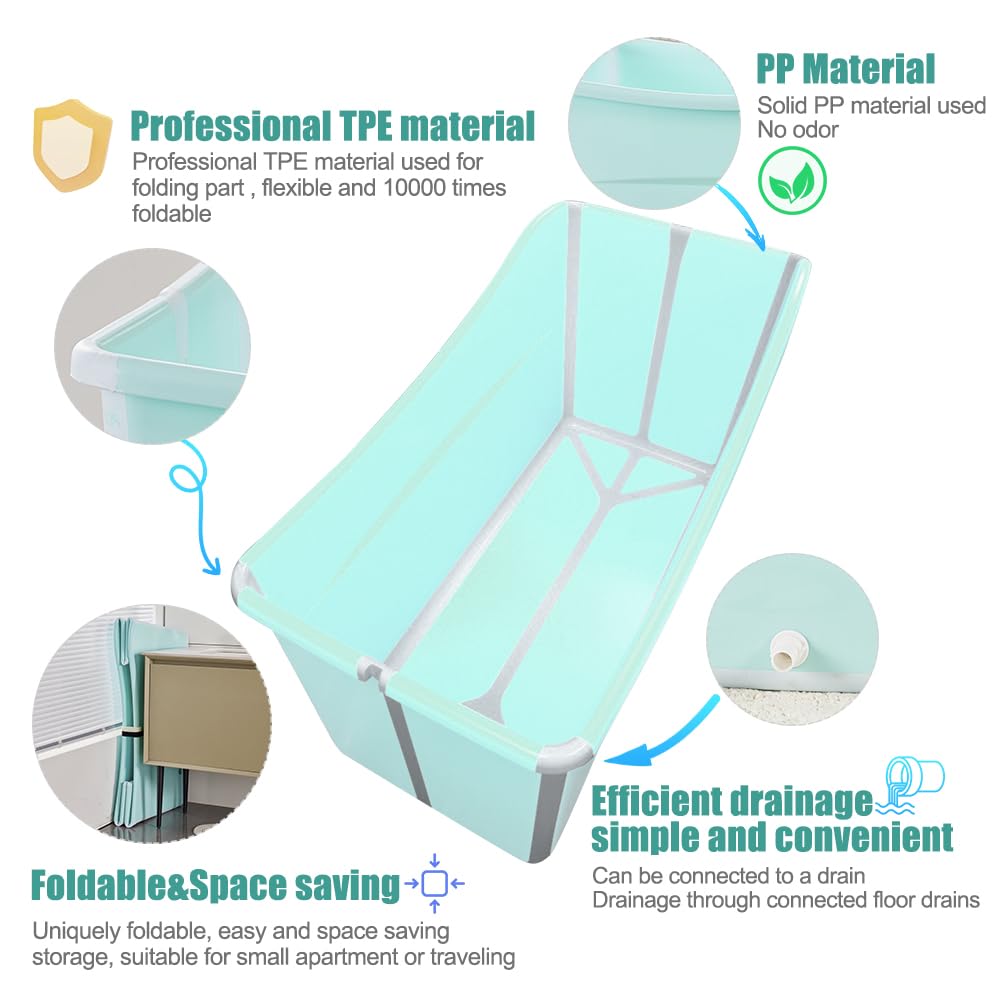 Joyingbaby large foldable bathtub on the go shows lightweight travel convenience.