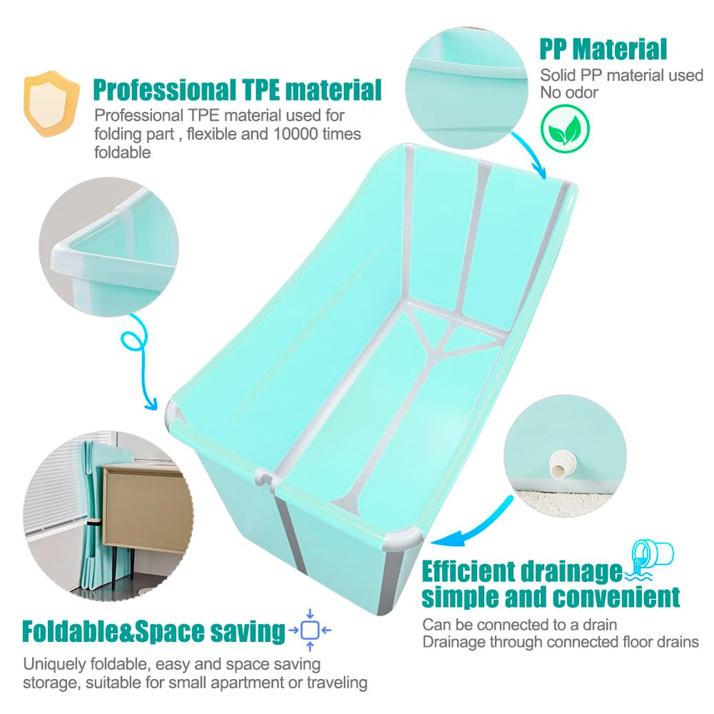 Joyingbaby large foldable bathtub on the go shows lightweight travel convenience.