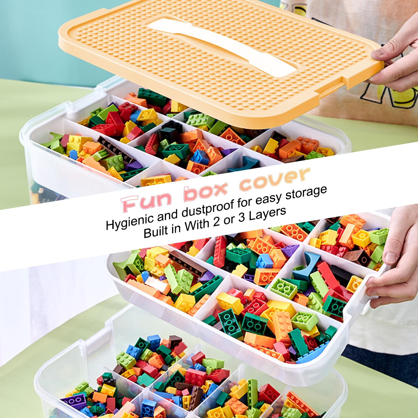 Joyingbaby stackable toy box is portable for dorms, cars, and homes.