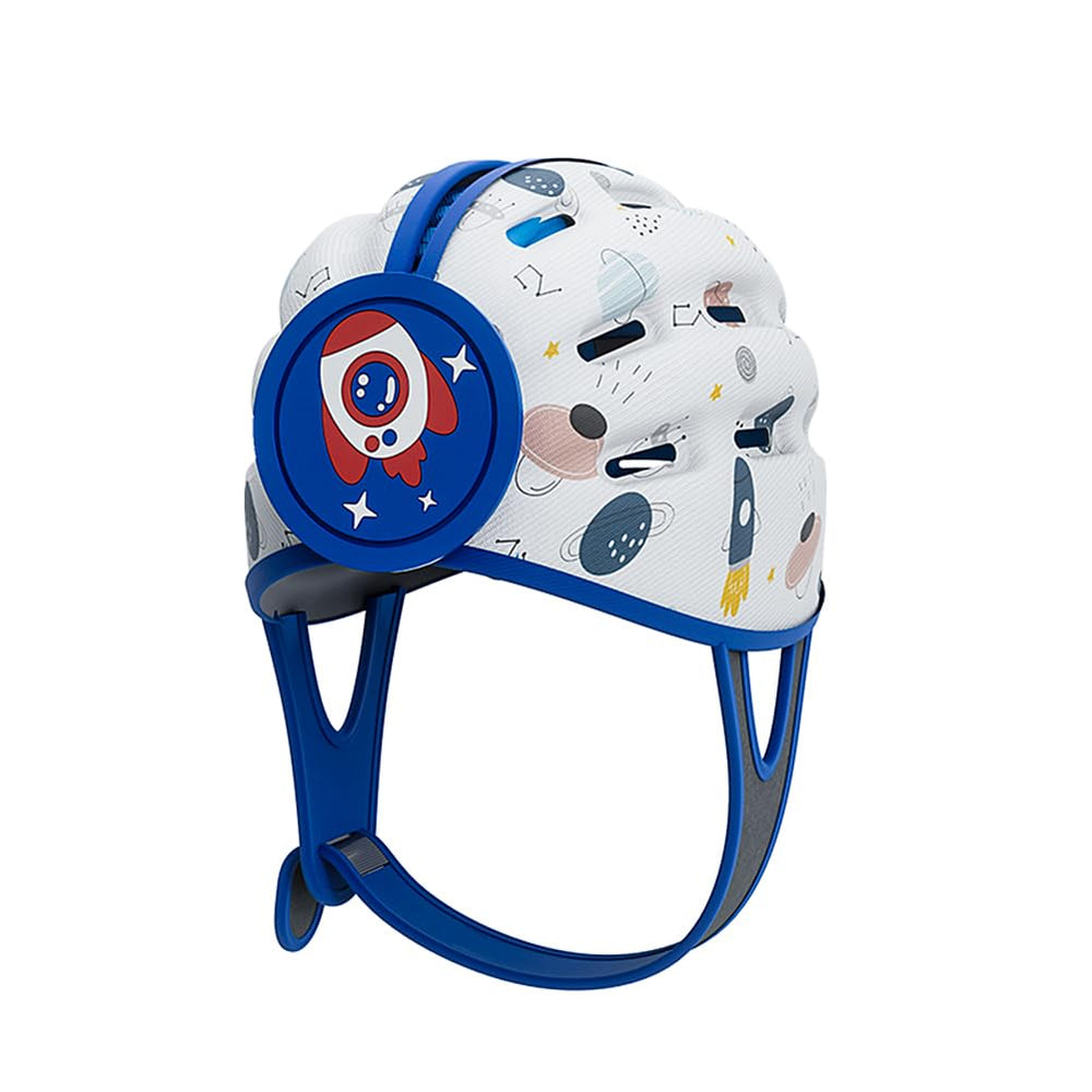 joyingbaby Rocket Baby Helmet worn by baby during crawling for soft protection.