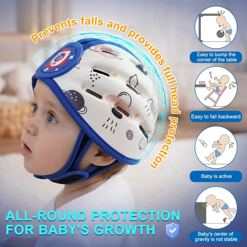 joyingbaby Rocket Baby Helmet side view highlights 360° protection and comfortable fit.