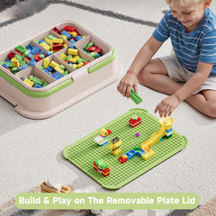 Joyingbaby Toy Storage Organizer Box lid-baseplate doubles as portable building surface