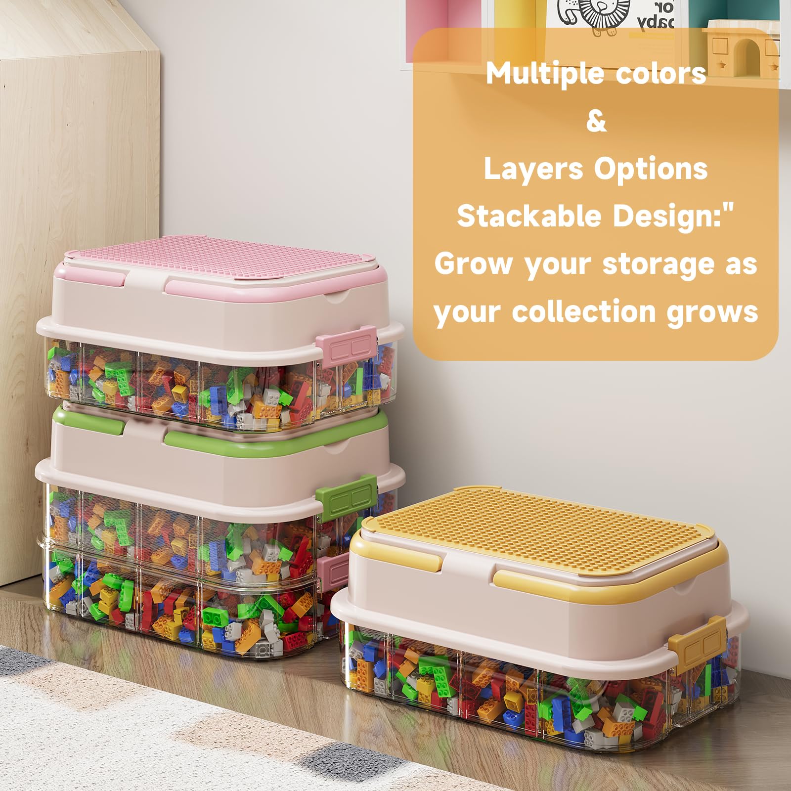Joyingbaby Toy Storage Organizer Box transparent lower bin for quick visibility