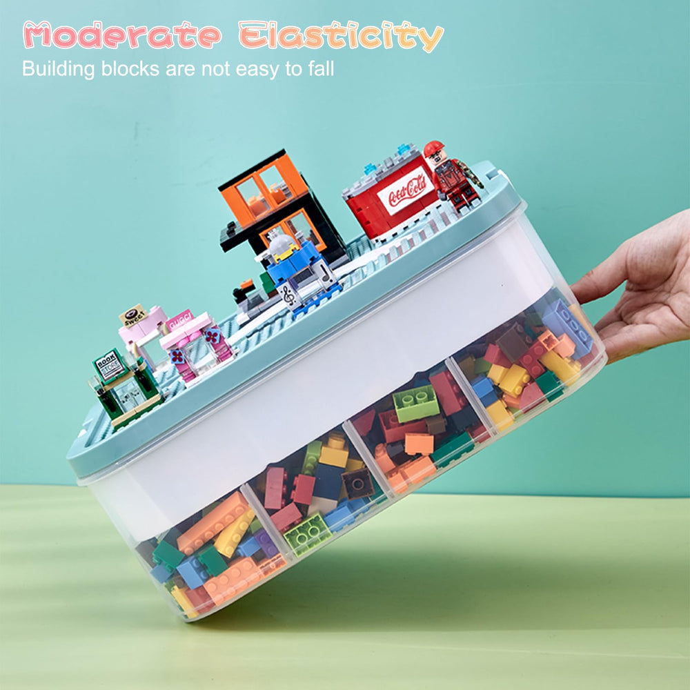 Joyingbaby toys organizer baseplate lid doubles as building surface for creative play