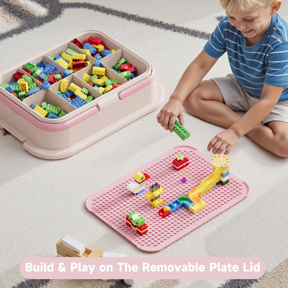 joyingbaby two-layer stackable storage with durable snap-on buckles for growing collections and space-saving organization