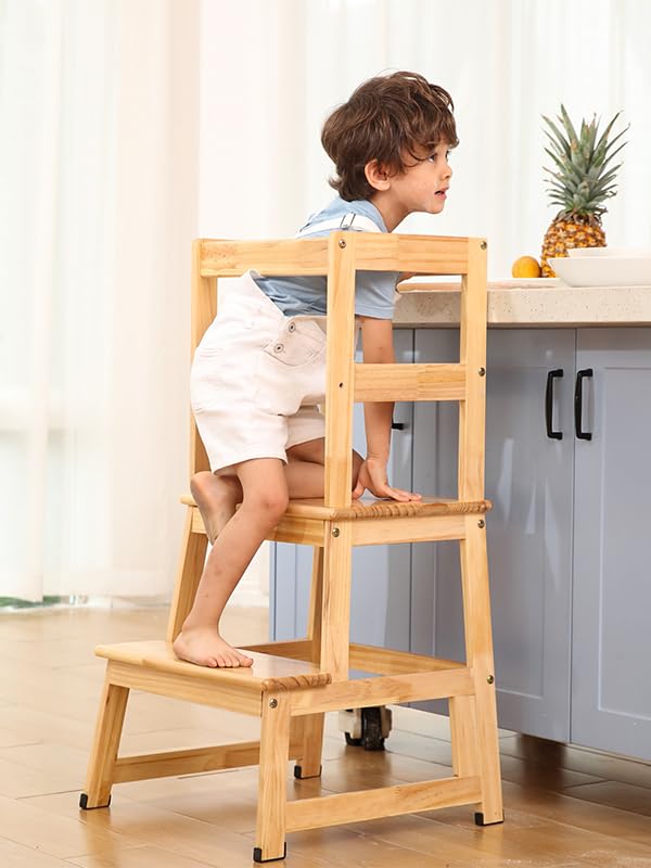 Joylico kitchen step stool natural compact storage design