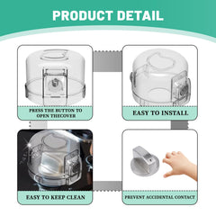 JOYLION stove knob safety covers installed on stove for safer cooking