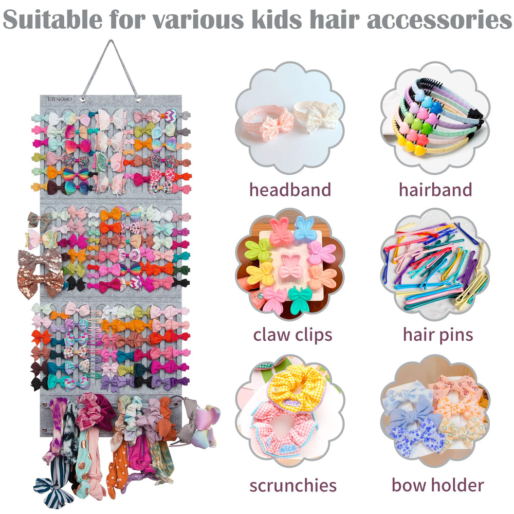 JOYMOMO hair bow organizer expanded size for larger collections and versatile wall display