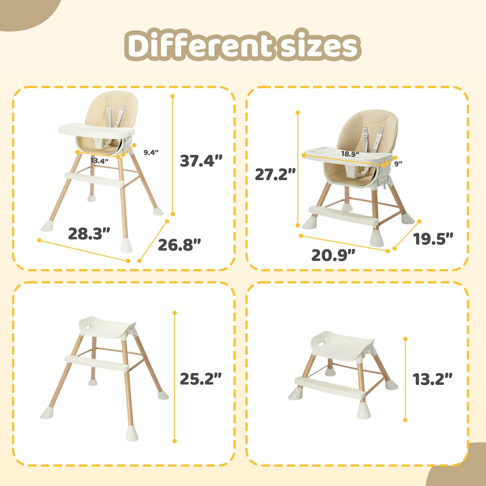 Joymor 5-in-1 booster seat adapts to table height for easier feeding