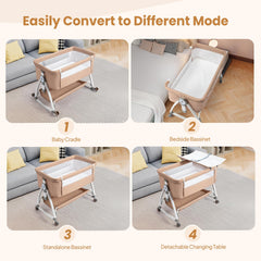 Joymor bedside-height adjustment shows six levels for bed compatibility.