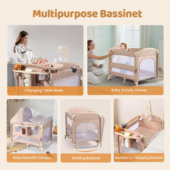 JOYMOR bedside co-sleeper with close-access side for nighttime checks.