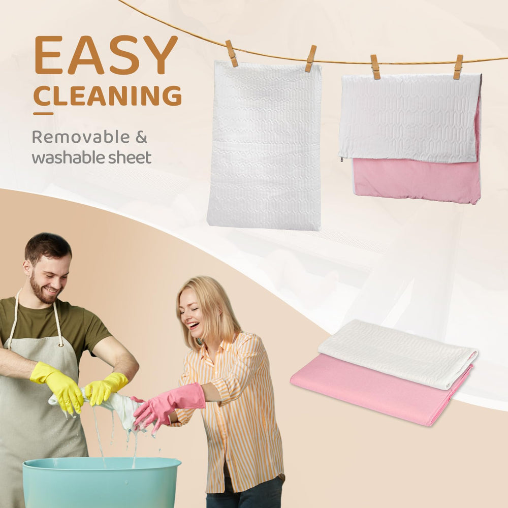 JOYMOR breathable mesh sides provide ventilation and a clear view of baby