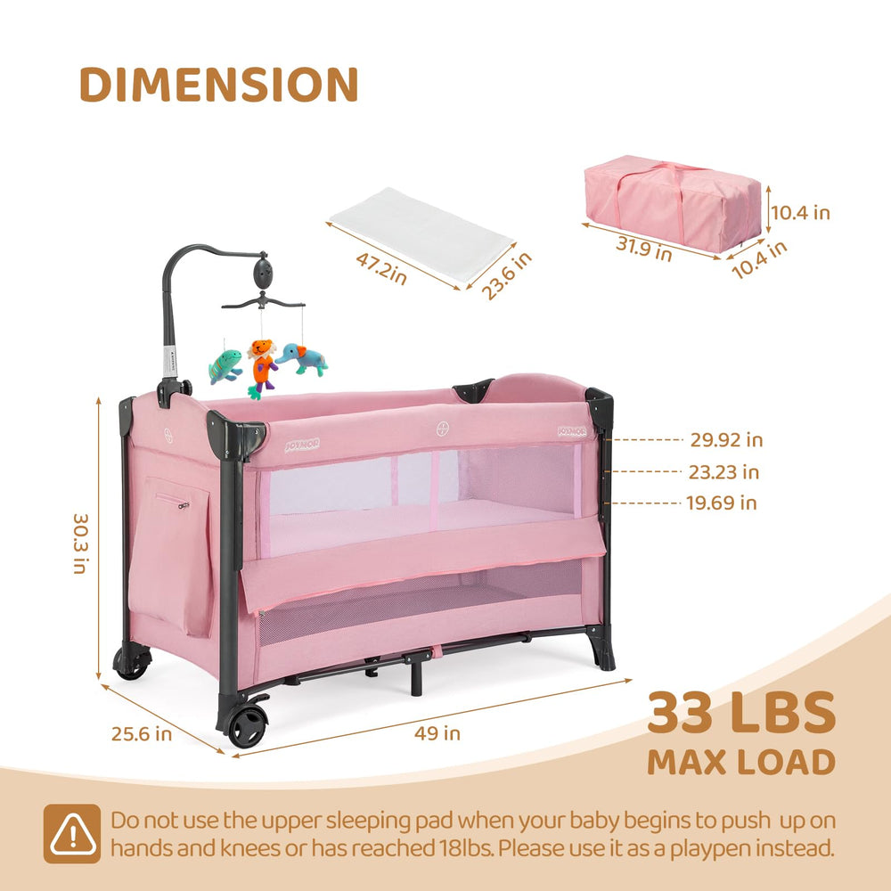 JOYMOR compact folding with push-button and wheels for easy room-to-room mobility
