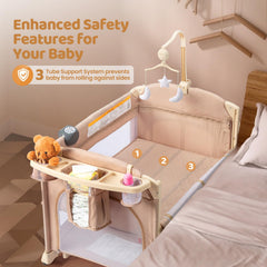 JOYMOR cradle with electric music center ready to soothe baby.