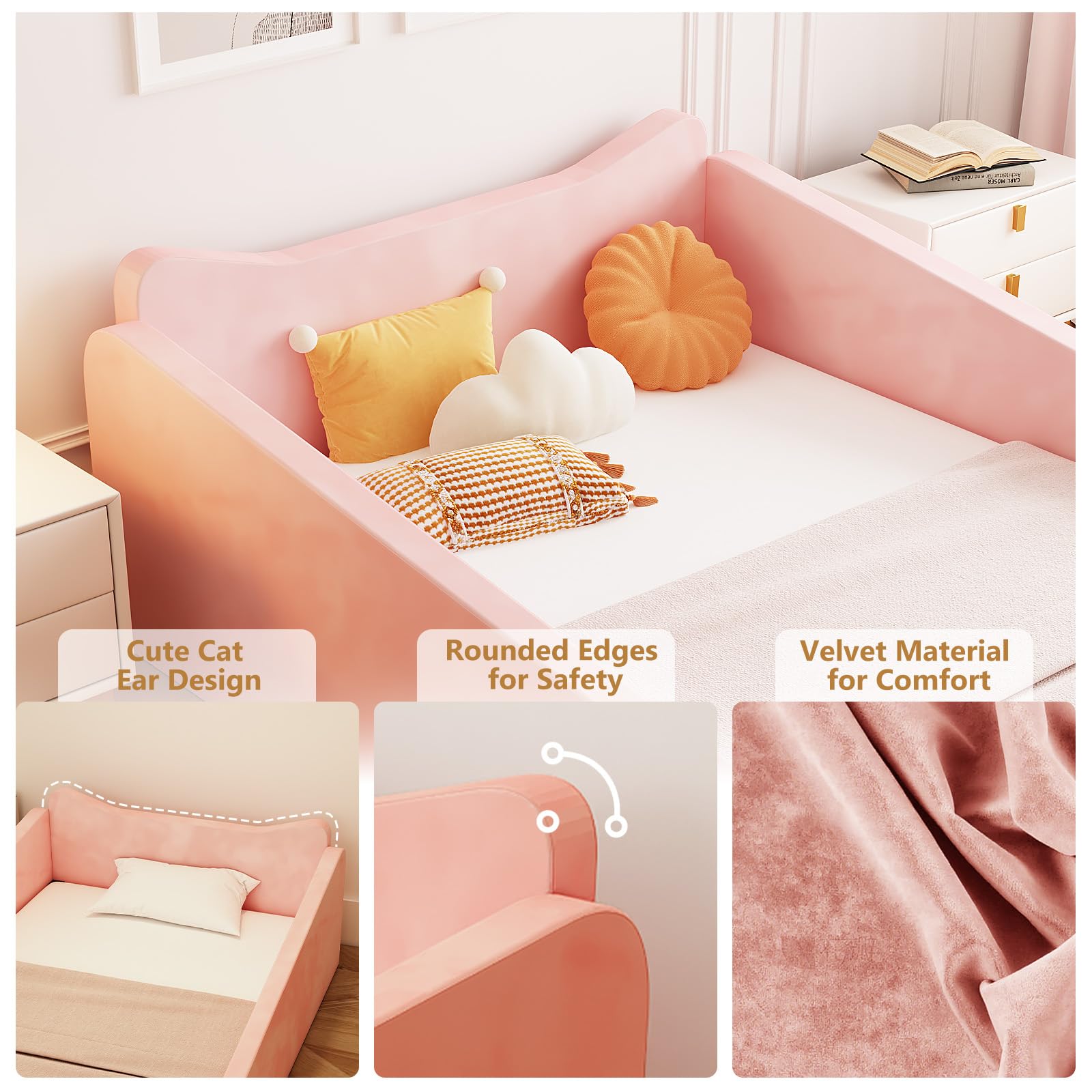 JOYMOR bed with 52x28 mattress compatibility ensures a standard fit for toddlers.
