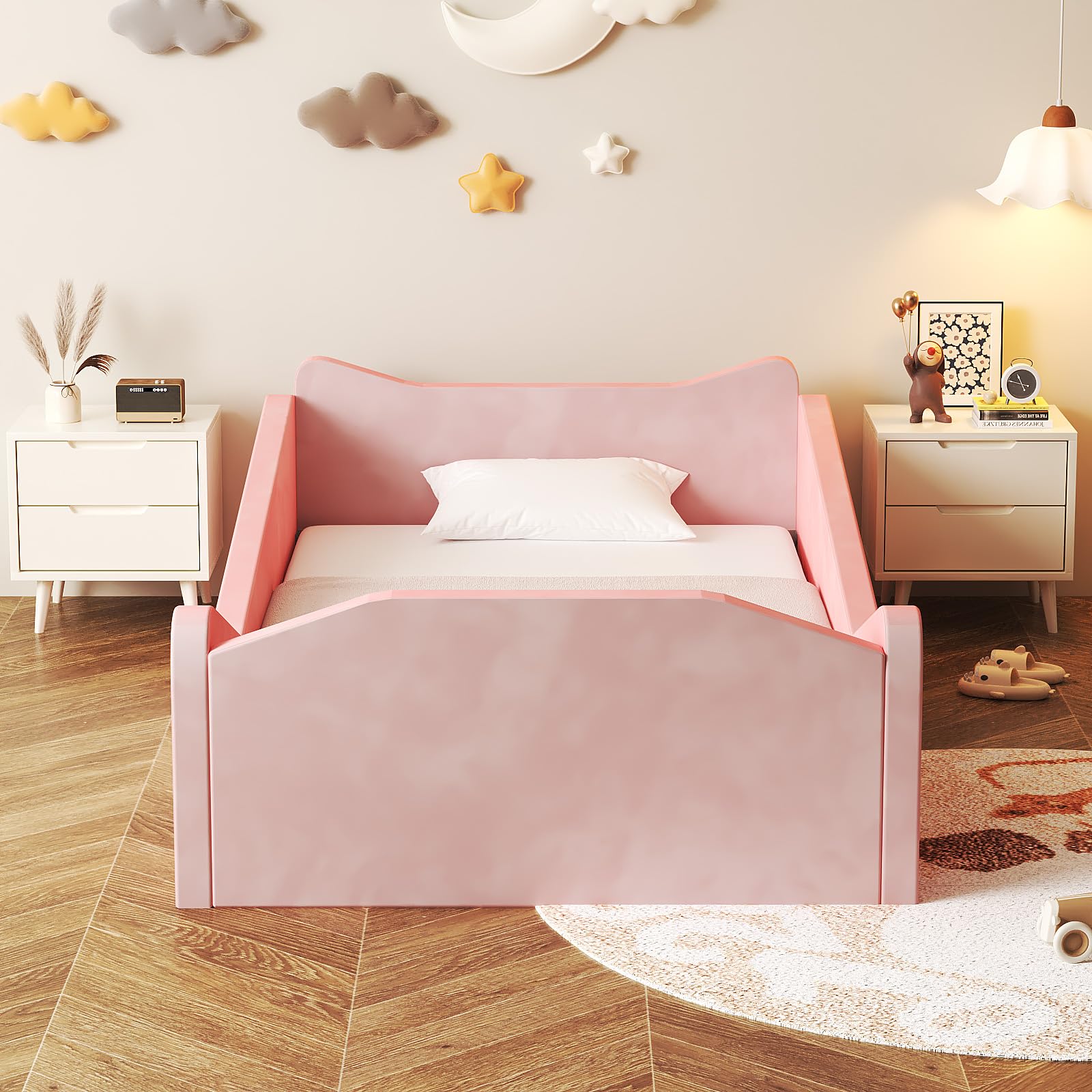 JOYMOR easy-assembly toddler bed saves setup time with a clear guide.