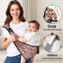 JOYNCLEON leopard sling side view demonstrates adjustable straps for secure, comfortable wear