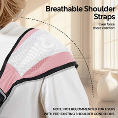 JOYNCLEON baby sling mesh pink baby-in-carrier demonstrating secure buckles and adjustability.