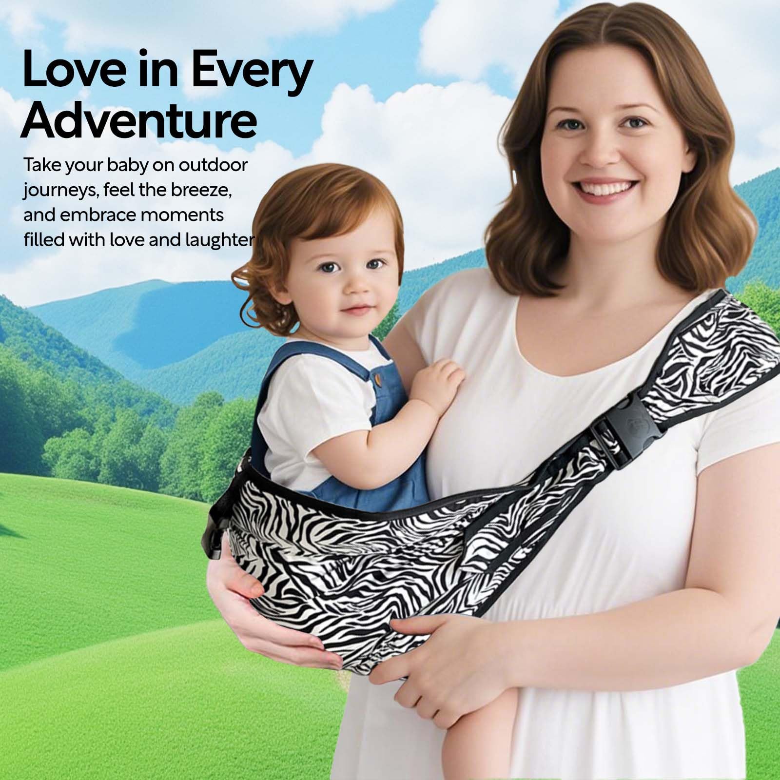 JOYNCLEON zebra sling suitable from newborn to toddler across 0-36 months