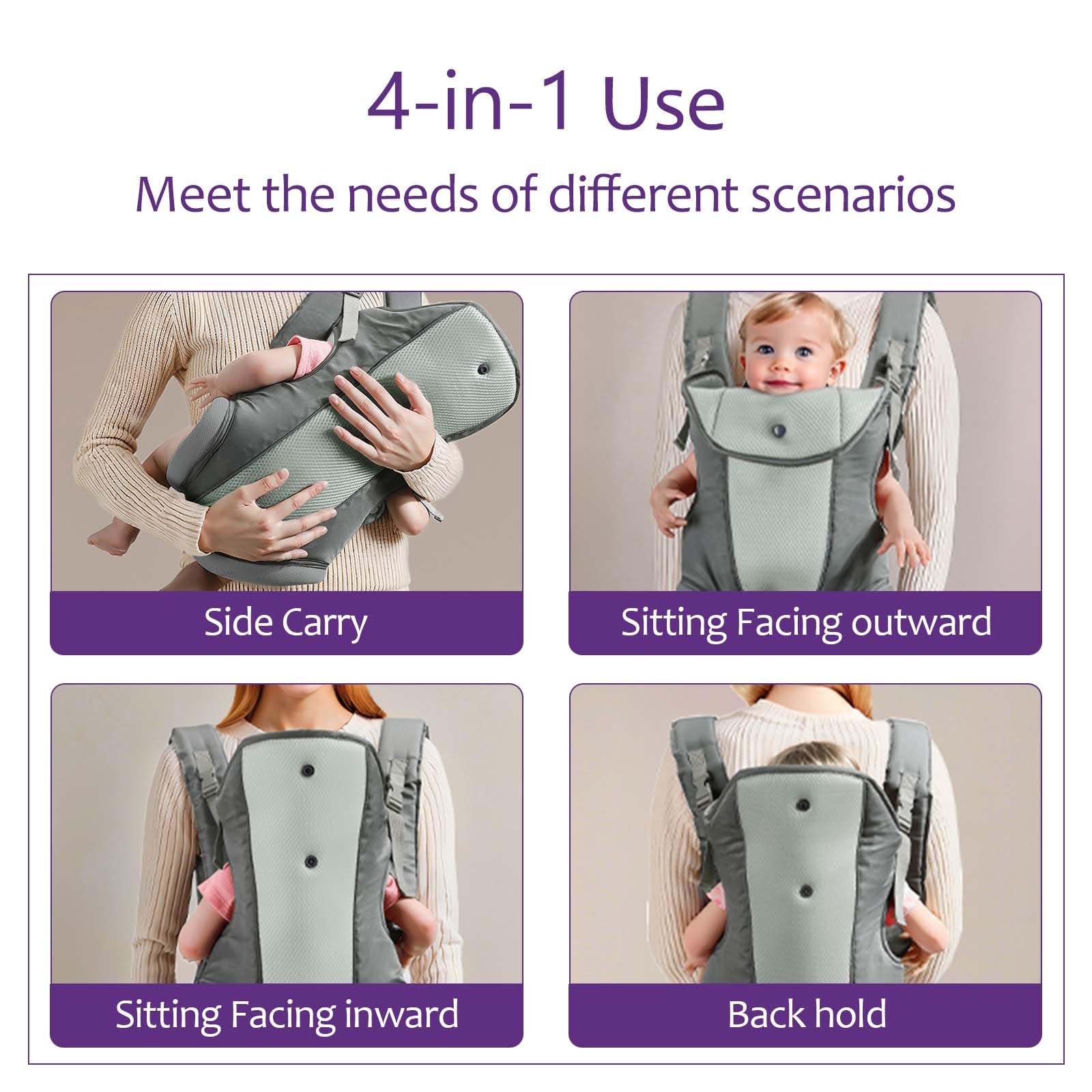 JOYNCLEON four-in-one-multi-use carrier adapts to carrying styles.