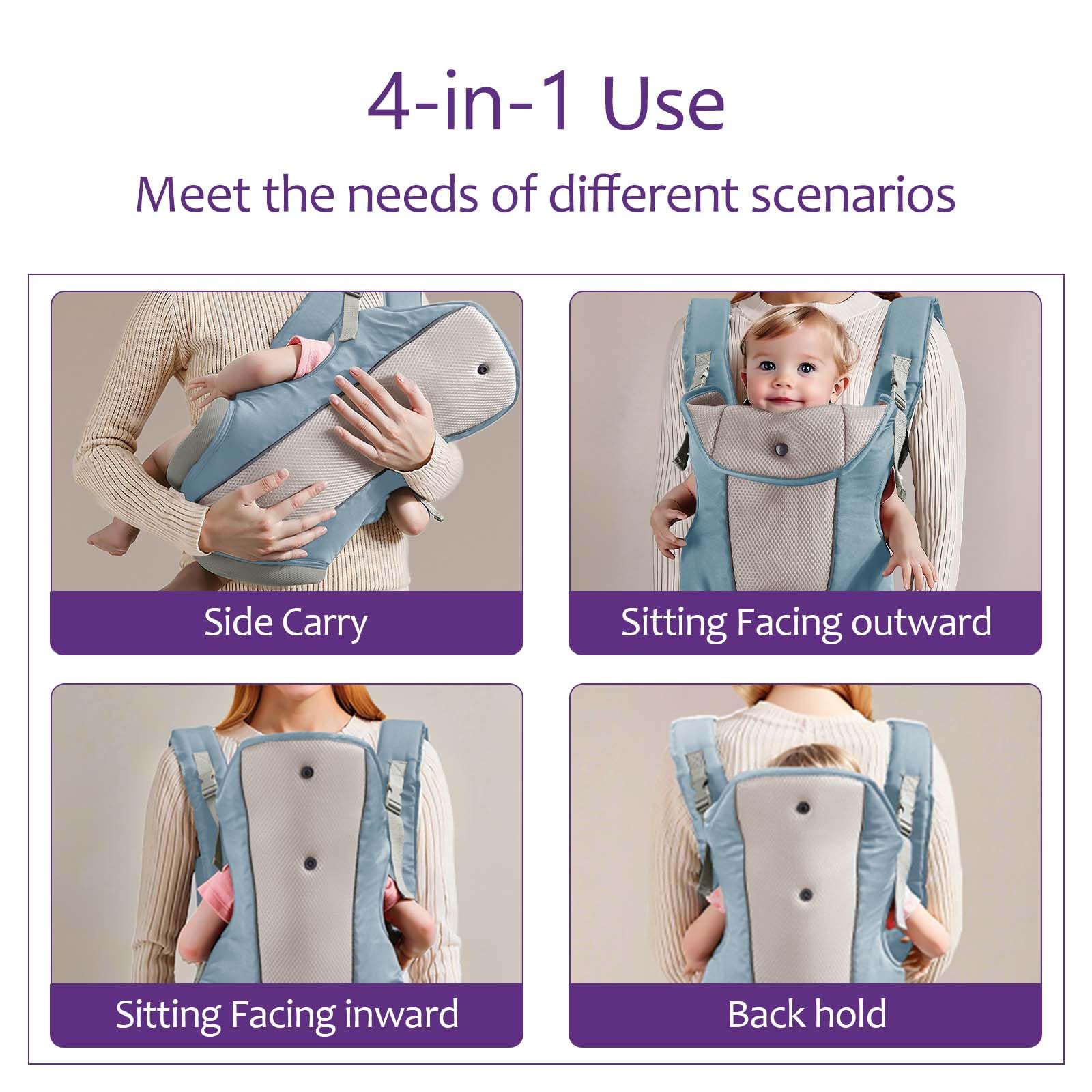 JOYNCLEON ergonomic hip-seat promotes natural posture during errands.