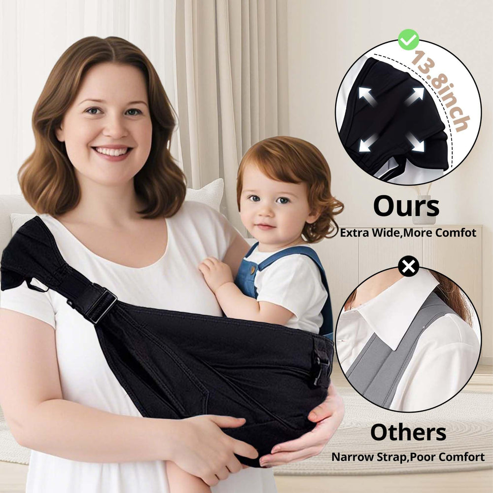JOYNCLEON Plus-Size Baby Sling supports up to 45 lbs for extended-use versatility.