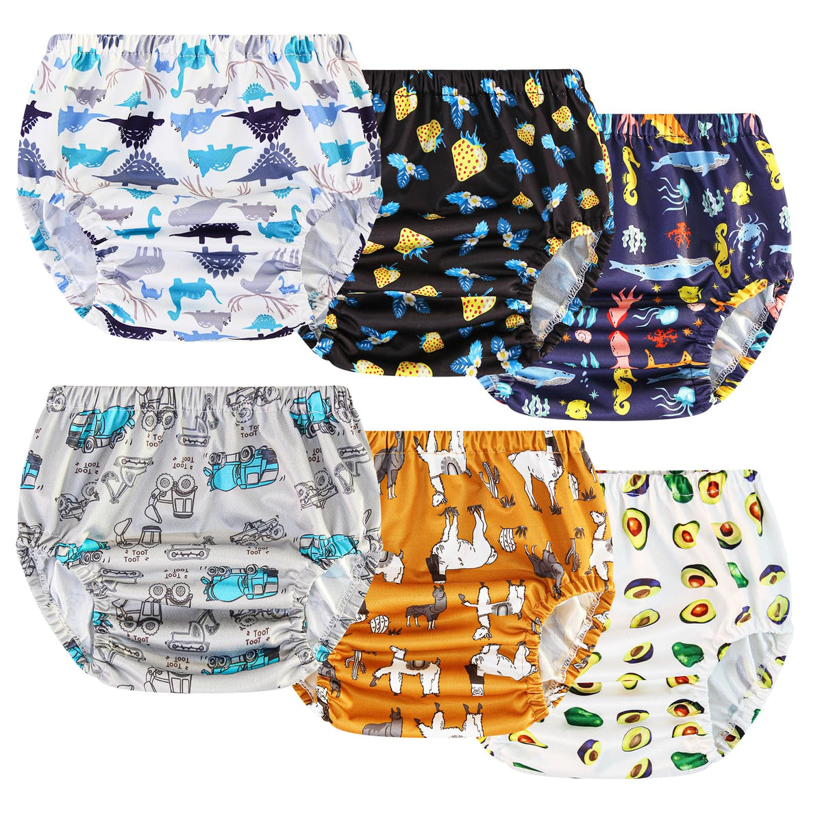 Joyo Roy 6pcs waterproof cloth diaper cover set for toddlers.